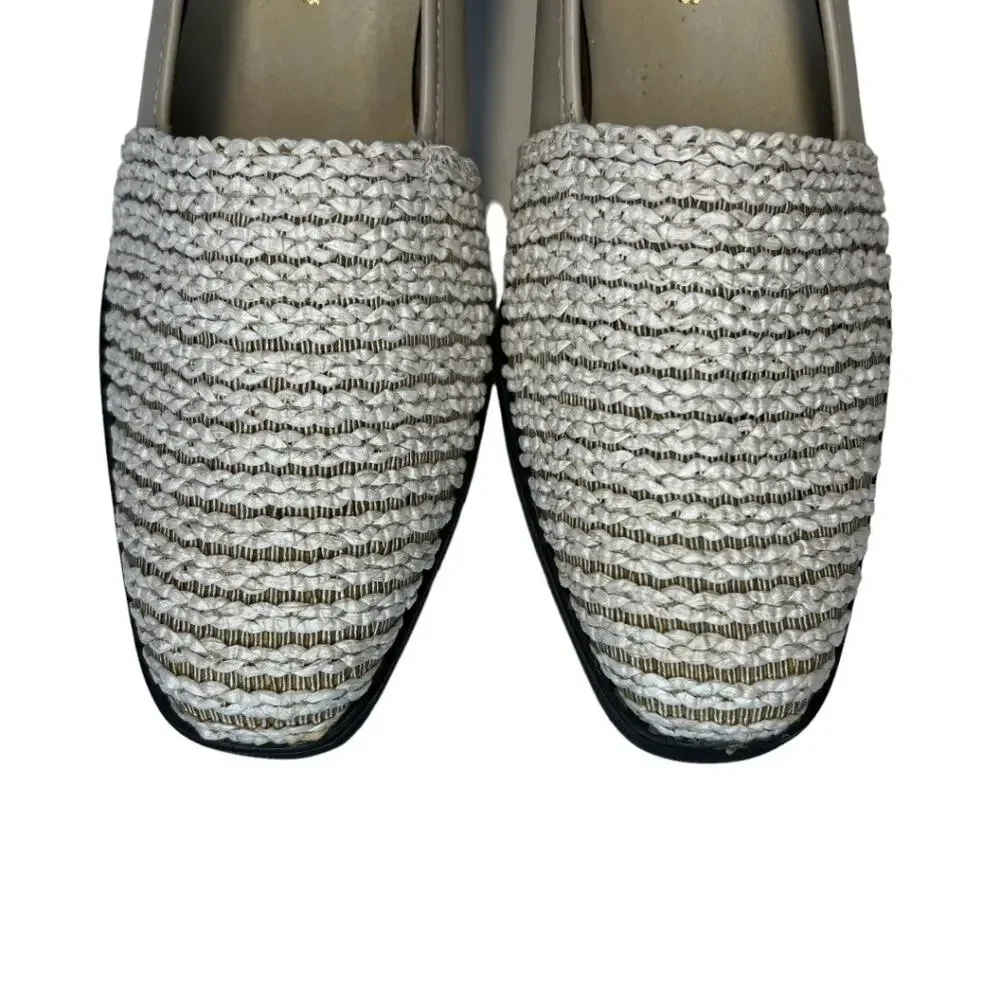 Jack Rogers Woven Fabric Toe Slip On Wedge Heel Shoe Size 8.5N